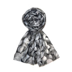 FAHABO Digital Print Mal Mal Cotton Scarf for Women – Soft, Lightweight Hijab & Stole with Tassels | Head/Neck Wrap Size: 71 L x 33 W (Onyx Grey)