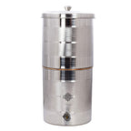 INDIAN ART VILLA Steel Copper Luxury Design Filter Water Storage Tank Pot 15 L (Silver, Brown), 15 Liter
