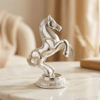 KridayKraft Jumping Horse Metal Statue for Wealth Table Top Figurine for Living Room Bedroom Home Office Animal Decorative Showpiece Feng Shui Vanstu Sculpture for Gift Purpose. (Silver)