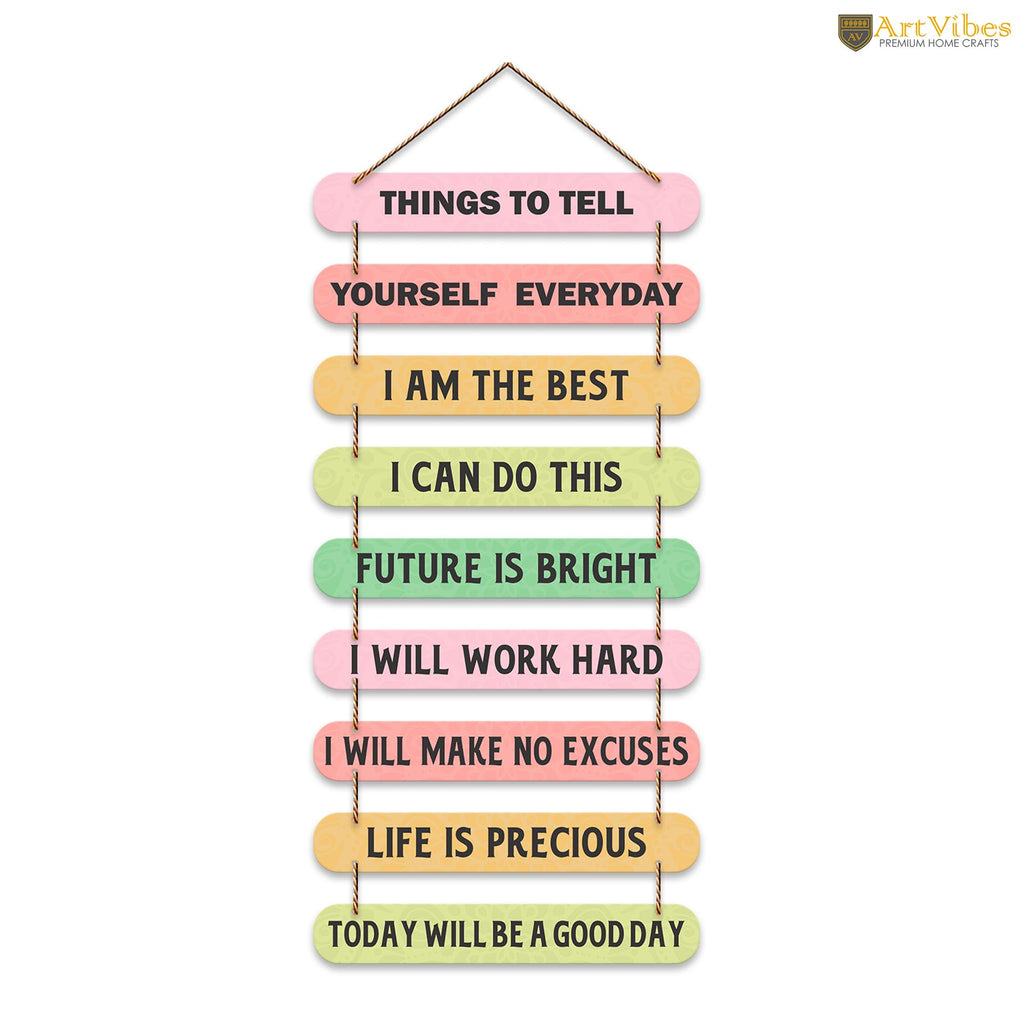 Artvibes Self Motivation Quotes MDF Wood Wall Hanger Ornaments | Quotes Decor Item | Motivational Wall Decor | Wall Poster | Graphic Art | Gift Items | Office Wall Decoration Items (WH_9304N)