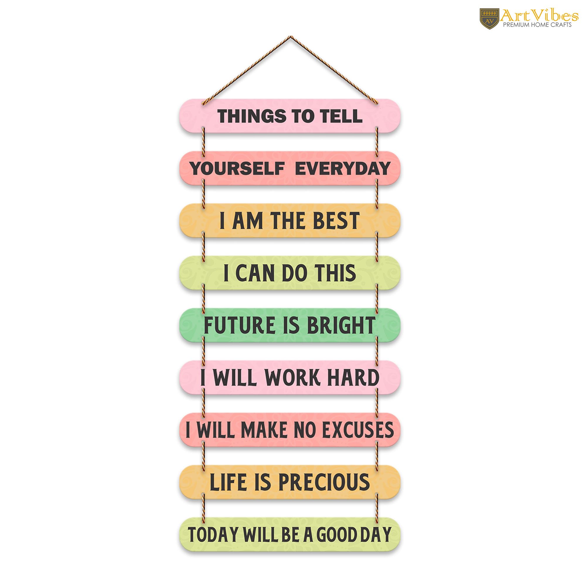 Artvibes Self Motivation Quotes MDF Wood Wall Hanger Ornaments | Quotes Decor Item | Motivational Wall Decor | Wall Poster | Graphic Art | Gift Items | Office Wall Decoration Items (WH_9304N)