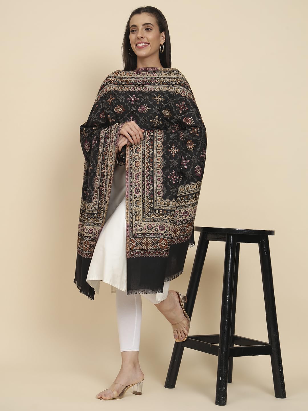 Pashmoda Women Zarif Woven Design Jamawar Shawl (Size 101X203 CM)