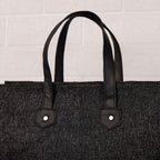 FOHOGO Jute Bag for Unisex | Lunch Bag/Tiffin Bag/Carry Bag/Jute Bag | Tote Bag for office (Black, Large (12”x16”x7”))