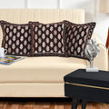 DECOMIZER Jacquard Geomteric Cushion Covers 24 inch x 24 inch Set of 3 Ethnic Motifs Cushion Covers,Design- Ambi,Color- Coffee