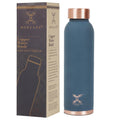 MERCAPE Pure Copper Color Water Bottle 950 ml | Matte Finish Reusable Metal Bottle with Leak-Resistant Cap | Suitable for Home, Office & Travel (Matte Blue)