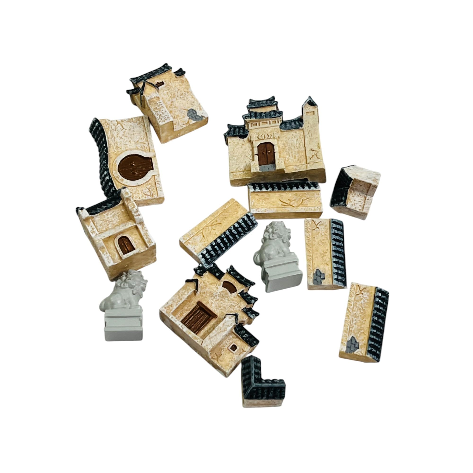 Moira 13pcs Miniature Chinese Ancient Castle Architecture Model Set