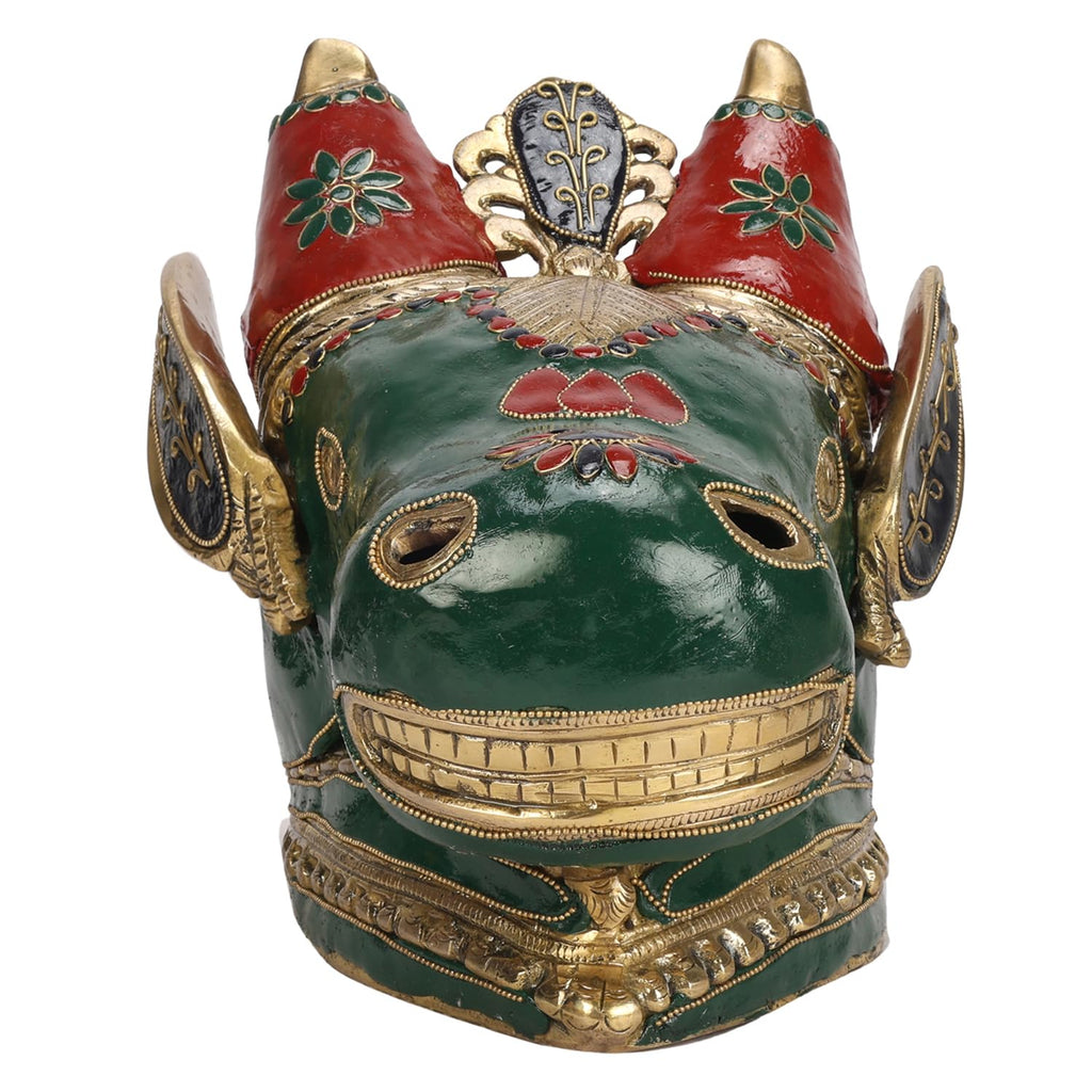 ARTVARKO Brass Nandi Bull Face Wall Hanging Sculpture for Home Office Decor 10 Inch