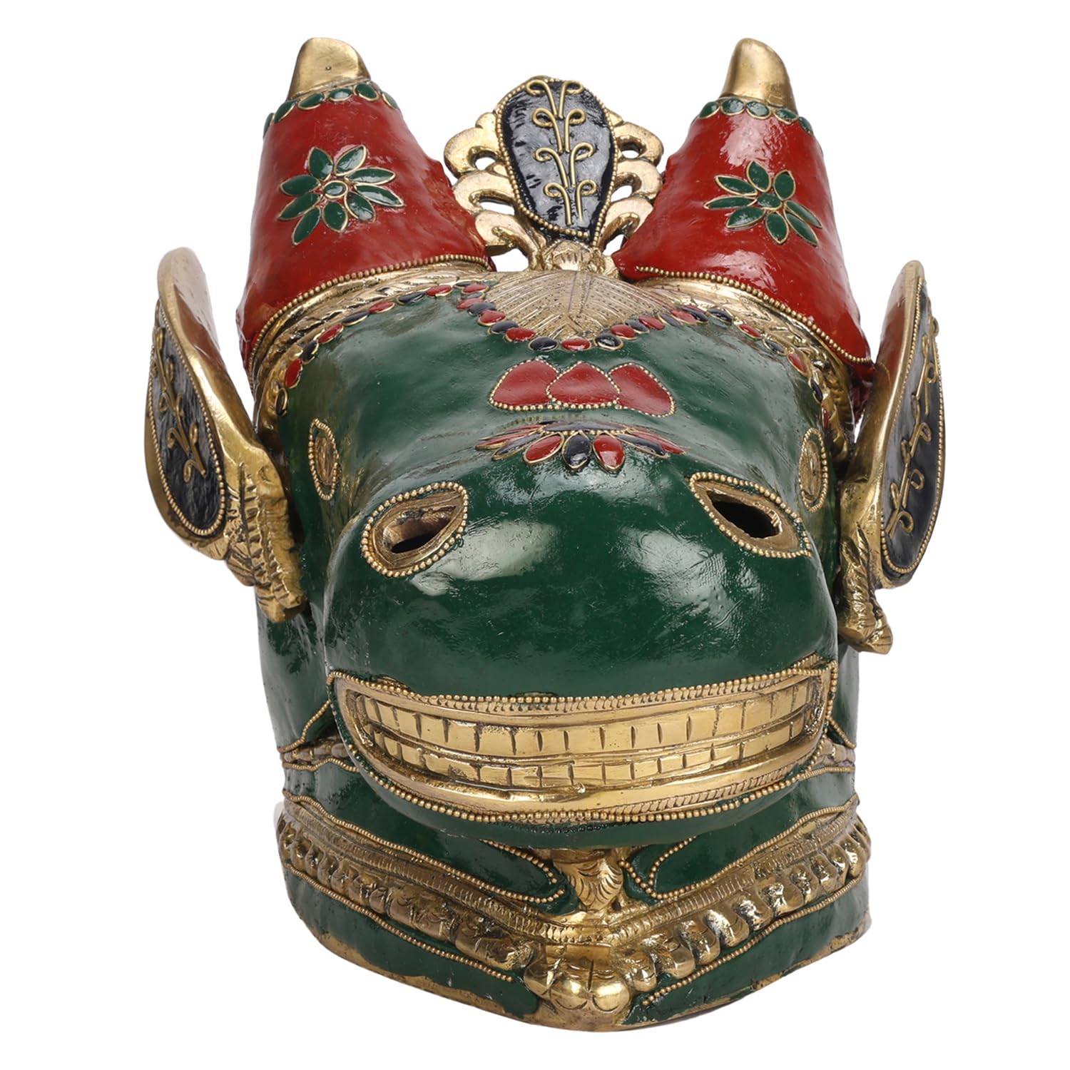 ARTVARKO Brass Nandi Bull Face Wall Hanging Sculpture for Home Office Decor 10 Inch
