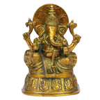 ARTVARKO Brass Ashtavinayak Ganpati Idol Ganesha Ganesh Murti Home Entrance Office Décor Idol Marriage Gift Murti Pooja 8 Inch