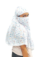 HETVIN Cotton Face Scarf for Girls – Soft, Breathable, and Adjustable – Perfect for Outdoor Activities, Travel, and Everyday Wear – Protection Against Dust, Wind, and Sun (Music baby Scarf)