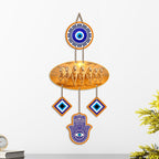 Artvibes Seven Running Horses Evil Eye Wall Hanging for Home Entrance Door Decor | Vastu Feng Shui Lucky Horses Wall Art with Nazar Battu Protection for Wealth Success Prosperity (WH_85131N)
