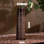 Artarium Antique Floral Design Glossy Finish 1 Litre Ayurveda Inspired Copper Water Bottle Leak Proof Bottle For Office Home Boosts Immunity Supports Digestive Liver Health (Antique Etching Bottle)