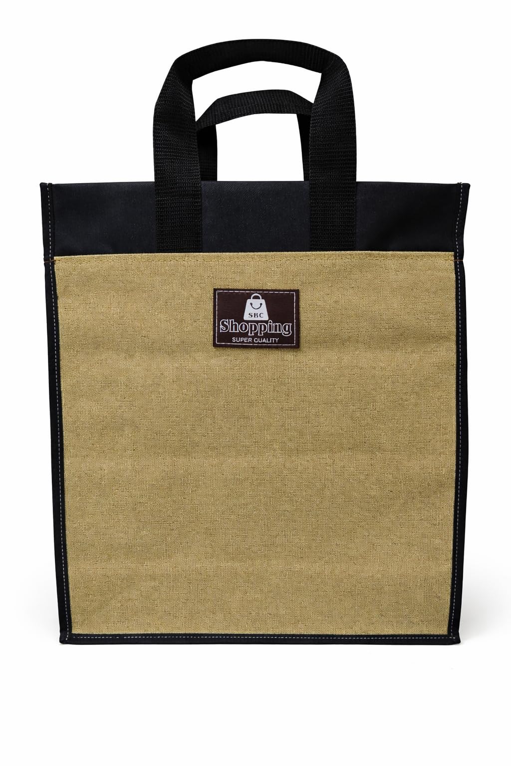 Canvas Shopping Bag Big Heavy Duty Large Eco Cotton Cloth Grocery Shopping Bag for Men Ladies Vegetable Milk Fruits with Hand Carry Handle Lunch Box Jhola Tote Bags Small Size 40x38x14