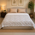 Linen Home Cotton Reversible AC Blanket Double Size Damask Pink & White Kafalo
