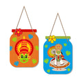 Artvibes Kathakali Cultural Dance Wooden Wall Hanging Art Item For Living Room | Wall Art For Hall | Wall Poster | Graphic Artwork | Ethnic Wall Decor | Gift Items (WH_6813N), Set of 2
