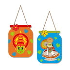 Artvibes Kathakali Cultural Dance Wooden Wall Hanging Art Item For Living Room | Wall Art For Hall | Wall Poster | Graphic Artwork | Ethnic Wall Decor | Gift Items (WH_6813N), Set of 2