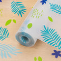 EVA Fridge Shelf Liner Roll, Washable Drawer Mat Sheet, Cut-to-Size Cabinet & Refrigerator Shelf Protector, Food Contact Suitable Multipurpose Kitchen Table Liner Roll, 3 Meter (Blue_Flower) Kafalo