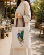 Palestine Will Be Free Tote Bag, Natural Cotton Canvas, 16x18 Inch, Reusable Shopping Bag with Comfortable Handles