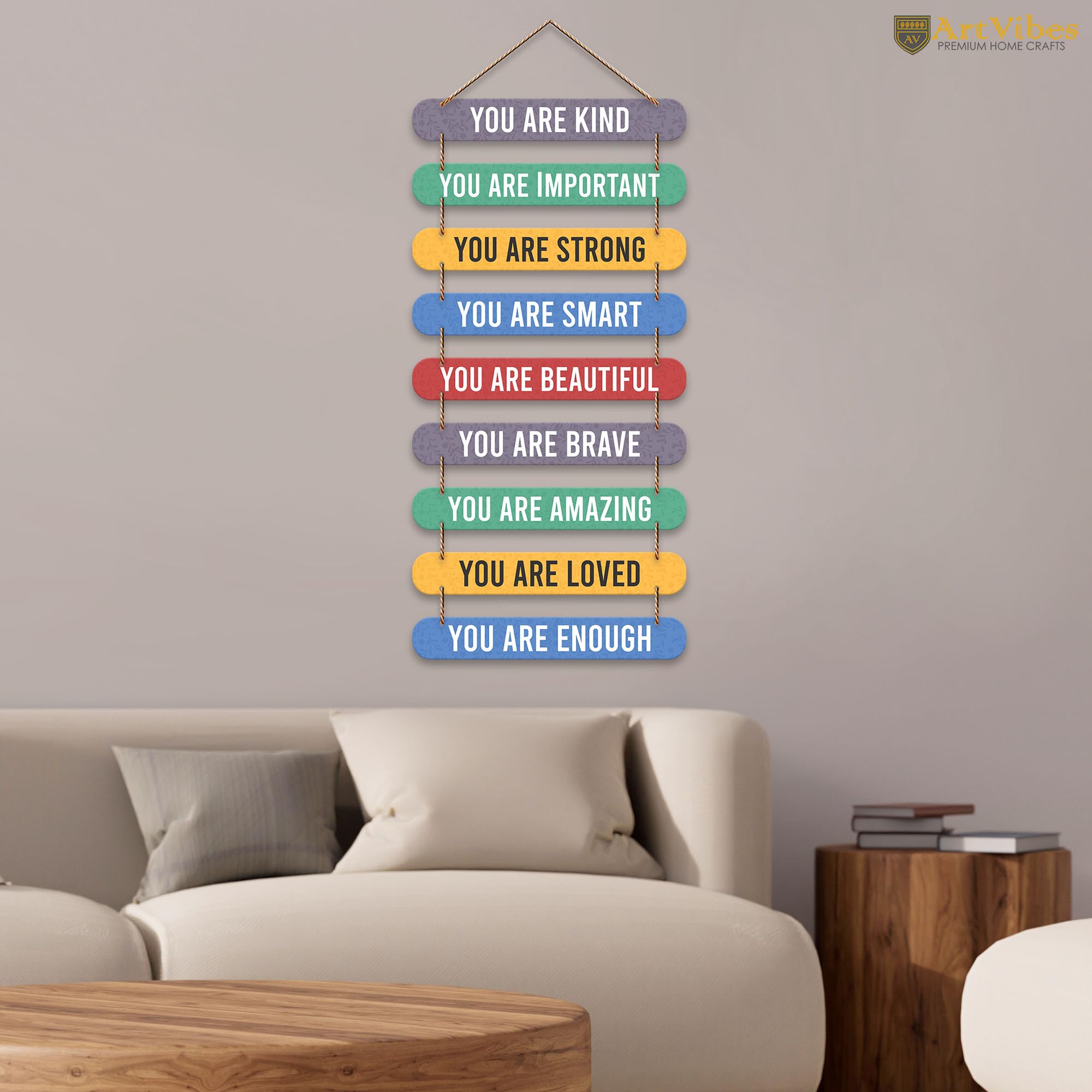 Artvibes Positive Quote Wall Hanging Wooden Art For Living Room | Office | Quotes Decor Item | Wall Illustrations | Office Decor | Wall Art Print | Inspirational quotes | Gift Items (WH_9312N)
