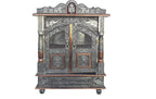 Handicrafts Pooja Temple For HOM.E Big Size, Pooja Mandir/Pooja Ghar/Mandap For HOM.E And Office| Mandir For HOM.E Wall Mounted Big Size 9X18 Inches, Silver