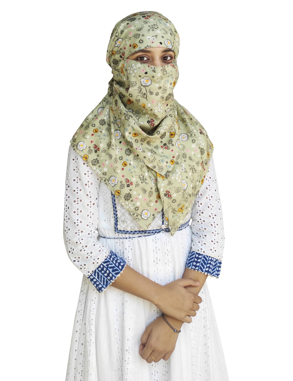 Switchon Rayon Anti Pollution Full face Scarf UV Sun Rays Protection scarf for women - Free Size (Light Green-1)