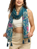 GALE GIRLS Cotton Scarf For Women Stylish|Beach Tassel Printed Scarf|Multicolor|Easily fits 180 * 50cm|70x20 Inch