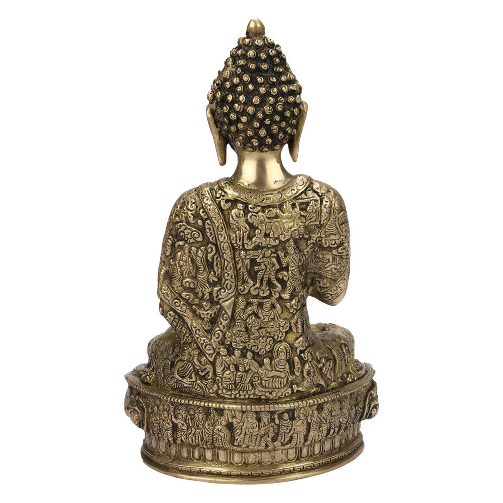 ARTVARKO Life Story Brass Blessing Gautam Buddha Statue Idol for Home Decoration Religious Office Gift Showpiece Vastu Luck Statue 12 Inch Big Decor.