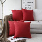 Khooti Jute Cushion Cover, 20x20 (Red)(Pack of 5)