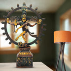 ARTVARKO Large Brass Natraja Statue Idol of Lord Shiva Ji Dancing Natraj Murti for Temple Mandir Home Décor 23 Inches Large Idol