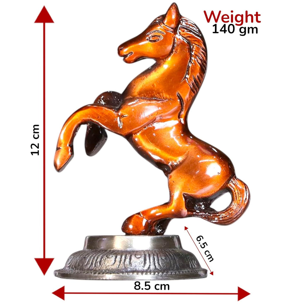 KridayKraft Jumping Horse Metal Statue for Wealth Table Top Figurine for Living Room Bedroom Home Office Animal Decorative Showpiece Feng Shui Vanstu Sculpture for Gift Purpose. (Copper)