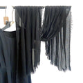 CrossKulture Crinkled PolyCotton Scarf for Women - 180 x 90 cm Stole for Women | PolyCotton Scarf for Summers, Head Cover for Women | Lightweight Scarf for Women | Women Accessory (Black)