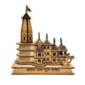 SHUCHI ESSENTIALS Ram Mandir Ayodhya Wooden Model with 3D Ram Lalla Idol, Miniature Pooja Temple Showpiece for Home Decor, Pooja Room, Office Desk and Spiritual Religious Gift, 5.5x3x6 Inch