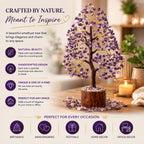 LXOMES Amethyst Crystal Tree, Natural Amethyst with Golden Wire, 10 Inch