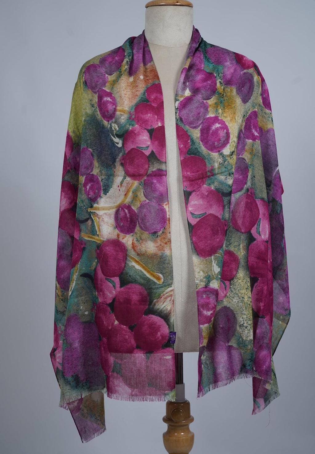 VIC Cotton Modal Digital Print Scarf for Women | Digital Print Designer Stole | Soft Lightweight Luxury Wrap | Premium Silk Modal Blend | 55 x 170 cm | VIC-SM-DP5517 (Vibrant grape)