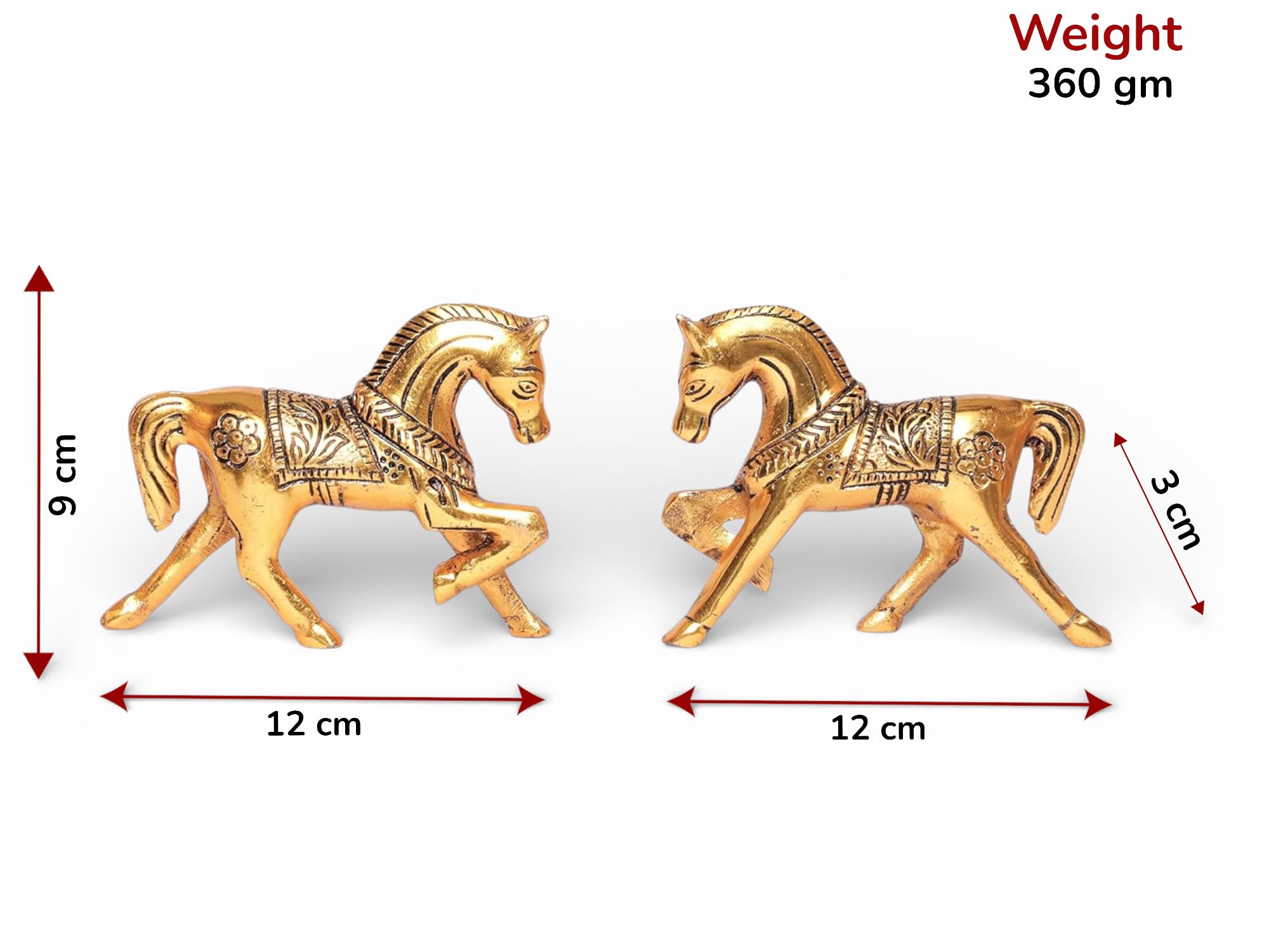 KridayKraft Metal Horse Statue Figurine Animal Showpiece Figurines...