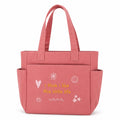 TSANTA Cotton Canvas Tote Bag for College, Office or Travel with Zipper Closure, Laptop Compartment (Little Life Pink)