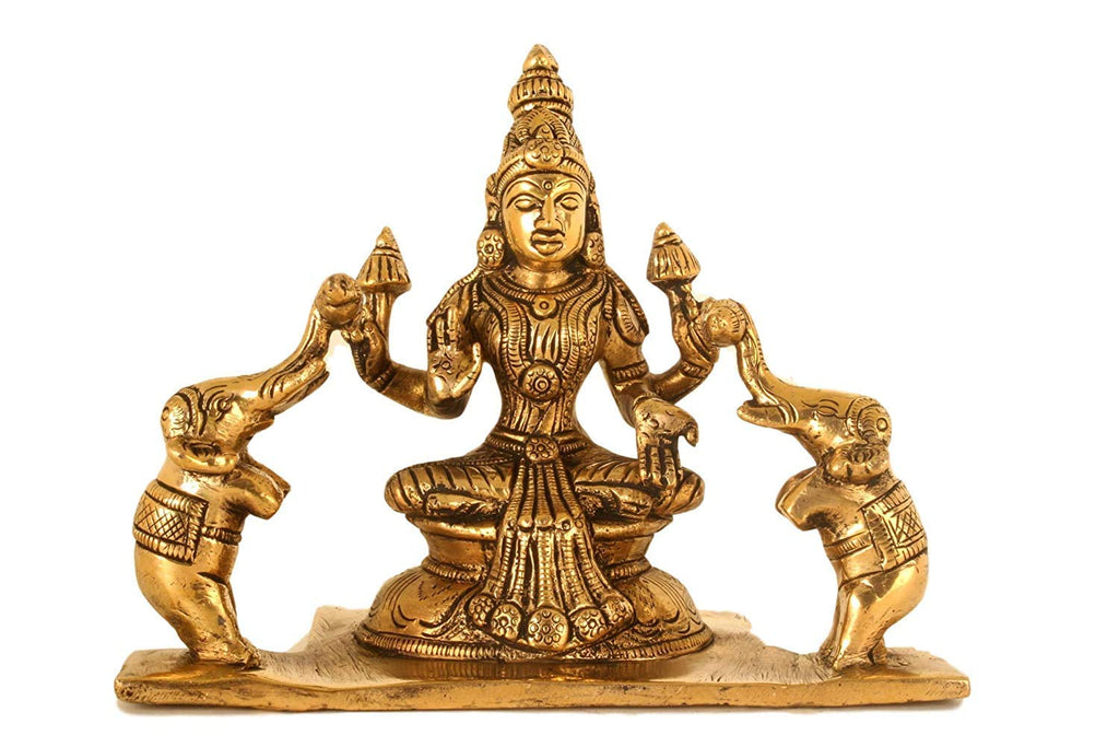 ARTVARKO Brass Goddess Ashtalakshmi | Ashta Lakshmi Set for Diwali Pooja Mandir Temple Marriage Gift Gold Color Height 5 Inches Weight 8 Kg.