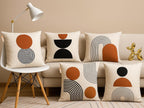 Urvaan Geometric Jute Small Cushion Cover, 12 x 12 Inch, Set of 5, Multicolour