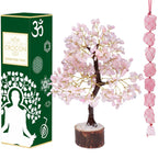 Crocon Rose Quartz Chakra Tree of Life, Crystal Tree - Handmade Gemstone Tree, Feng Shui Tree, Crystal Decoration, Artificial Tree, Spiritual Gift, Money Tree Bonsai, Rose Quartz Tumble Hanging