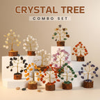 BHAGYA G Natural Crystal Mini Money Tree Set of 12 Crystal Trees with Different Gemstones for Good Luck Office and Home Decore Wealth Vastu Prosperity Decoration
