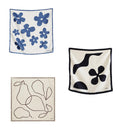 NK Textiles Women's Floral Geometric Drawing Printed Square New York Style Satin Head Scarf - Neck Scarf (22x22) (3-Piece Set)