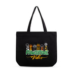 SKAPADORO Canvas Big Zip Handbag Tote,100% Cotton, Inner pocket, Unisex Embroidered Comfortable Bag for Travel Office Beach Shopping, Easy to Wash Trendy Everyday Shoulder Bag (Pawsitive Vibes)
