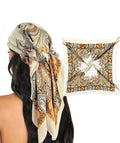 Unisex Polyester Elegant Head Scarf For Women - Fashionable And Versatile Head Scarf For Occasions - Stylish Headwear And Scarf,Ideal For Everyday Use And Special Events (White)