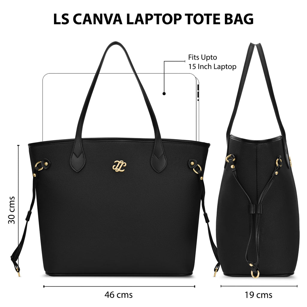 Lavie Signature Women's Canva 15 Inch Laptop Tote Handbag | Tote Bag for Work | Ladies purse | Stylish Shoulder Bag | Gift for Women