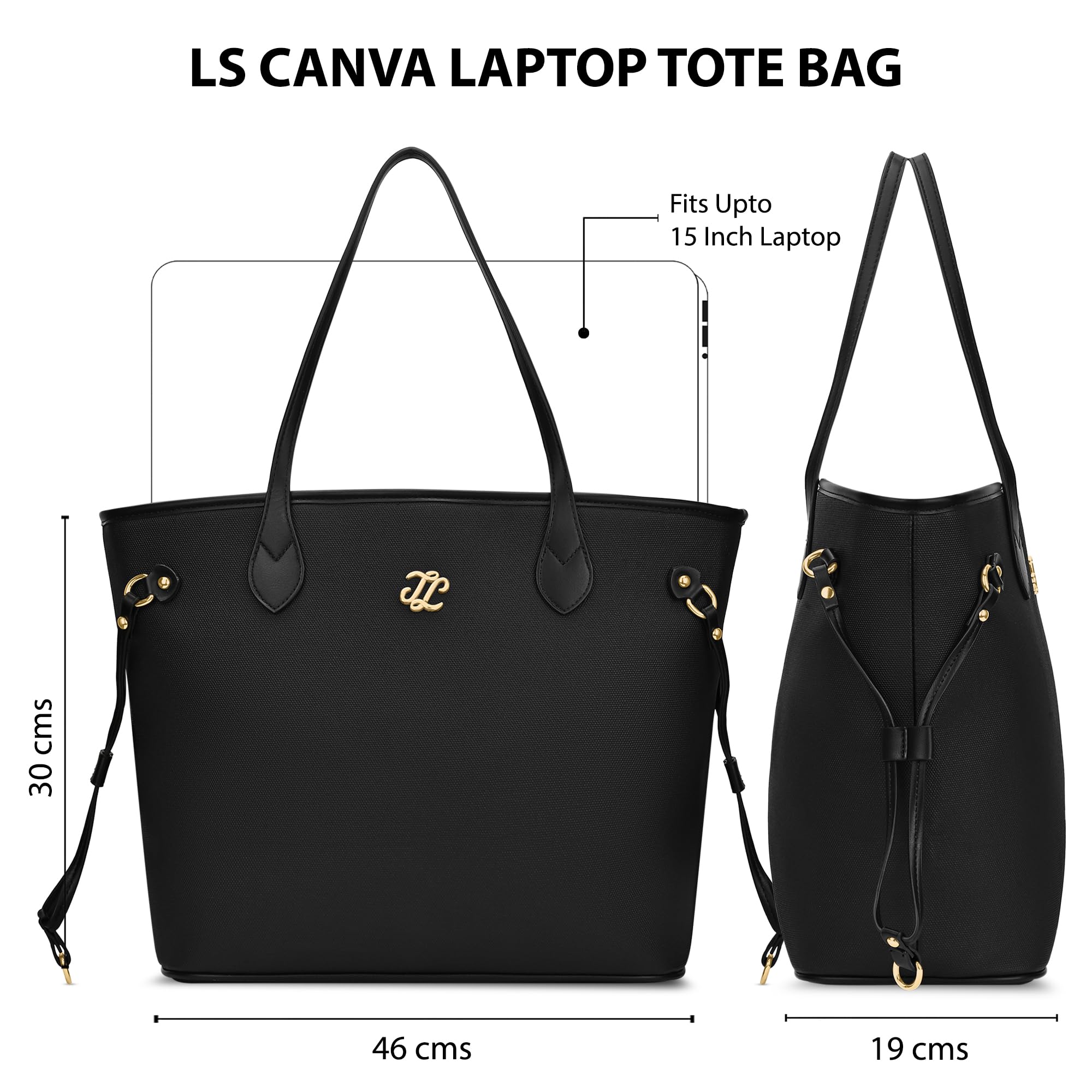 Lavie Signature Women's Canva 15 Inch Laptop Tote Handbag | Tote Bag for Work | Ladies purse | Stylish Shoulder Bag | Gift for Women