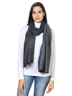 MUFFLY BAMBOO SILK SCARF 28 INCH * 80 INCH, Female, Black