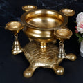 ARTVARKO Brass Urli Ethnic Traditional Tortoise Urli Diya with Bells Decorative Bowl for Flowers Home, Office, Living Room Decor 9 Inch.