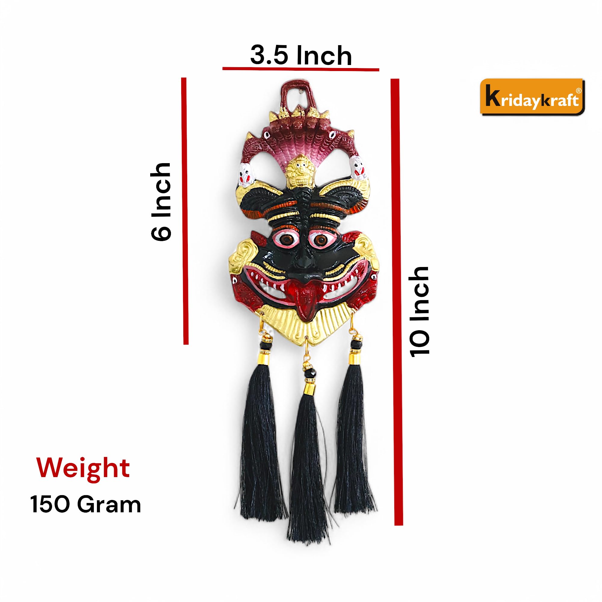 KridayKraft Metal Narsingh Kirtimukha Nazar Battu With Naag Ganesha Suraksha Kawach Mask For Evil Eye Protection For Home, Wall Hanging Mask Office Wall & Door Hanging