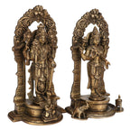ARTVARKO Brass Vishnu Laxmi Narayan Murti Standing Vishnu Lakshmi Statue Showpiece for Home Decor Puja Items and Gifts 9 Inches