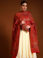 Pashmoda Women Zewar Fine Wool Kaani Shawl, Authentic Kashmiri Luxury Pashmina Style Shawl, Stole, Medium Gents Lohi, Size (40x80 Inches, Maroon Color) ZSS05